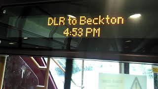 DLR replacement bus service to Beckton. (Ibus)