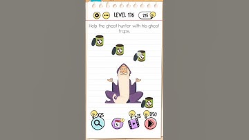 Brain Test: Tricky Puzzles Level 176 Help the ghost👻 hunter with the ghost traps.