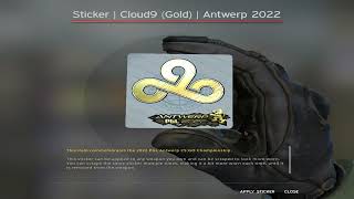 ЗОЛОТАЯ НАКЛЕЙКА Sticker | Cloud9 (Gold) | Antwerp 2022 С 1 КЕЙСА