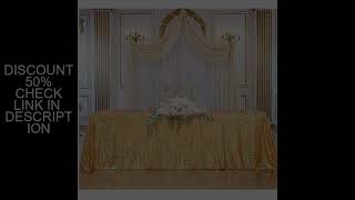 108x50 Inch Gold Sequin Tablecloth-Rectangle Table Cover Overlay,for Wedding Birthday Christmas Baby