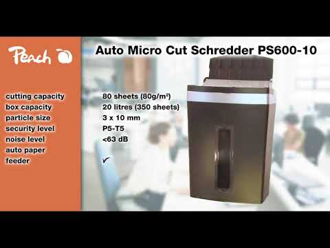 Peach Distrugător de Documente PS600-10 Micro Cut 7 Foi cu Coș 30lt