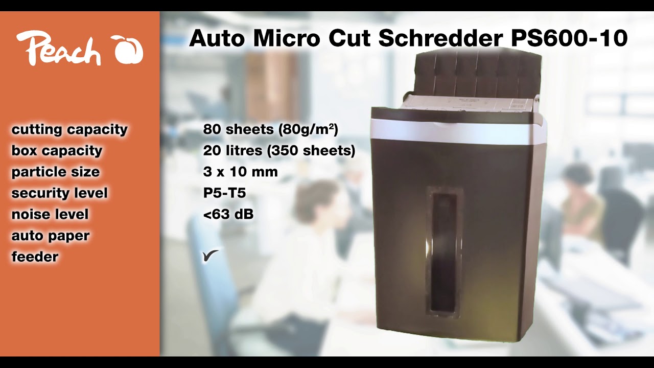 TRITURADORA DE PAPEL PEACH AUTO MICRO CUT SHREDDER PS600-10, TRITURADORA DE PAPEL PS600-10