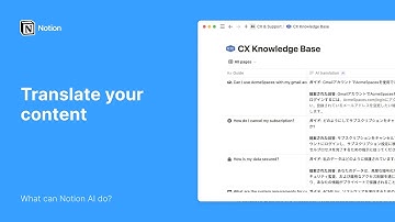 Notion AI: Translate your content