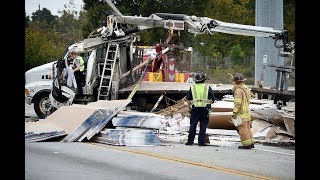 Overturned Drywall Truck blocks Windsor Spring Road