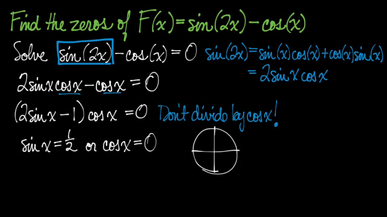 Solve Equation Using Trig Identity YouTube