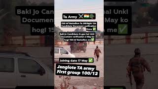 Ta Army Document verification Done #indianarmy #rangroot #army