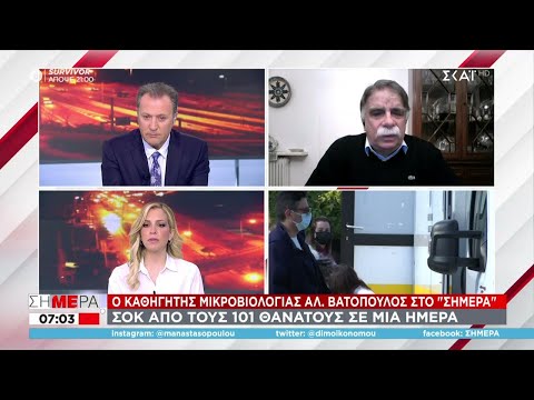 Βατόπουλος σε ΣΚΑΪ: Λογικό να υπάρξουν νέοι περιορισμοί στους ανεμβολίαστους άνω των 60 | Σήμερα