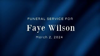 Funeral Service for Faye Wilson