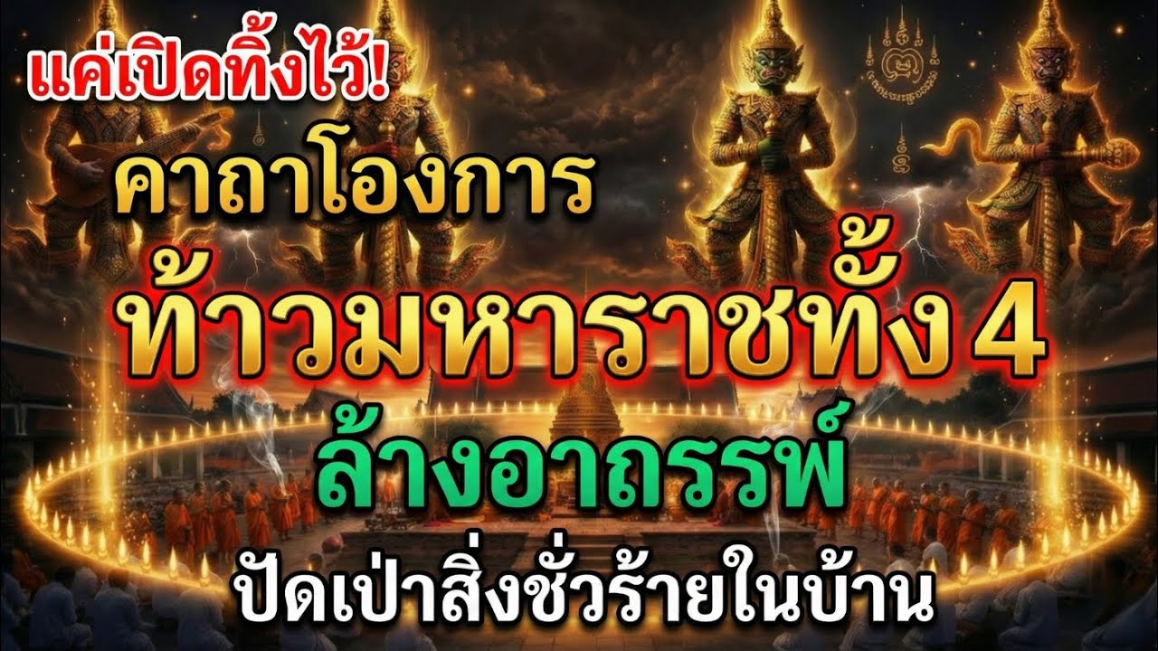 แค่เปิดทิ้งไว้! คาถาโองการท้าวมหาราชทั้ง 4 ล้างอาถรรพ์ ปัดเป่าสิ่งชั่วร้ายในบ้าน