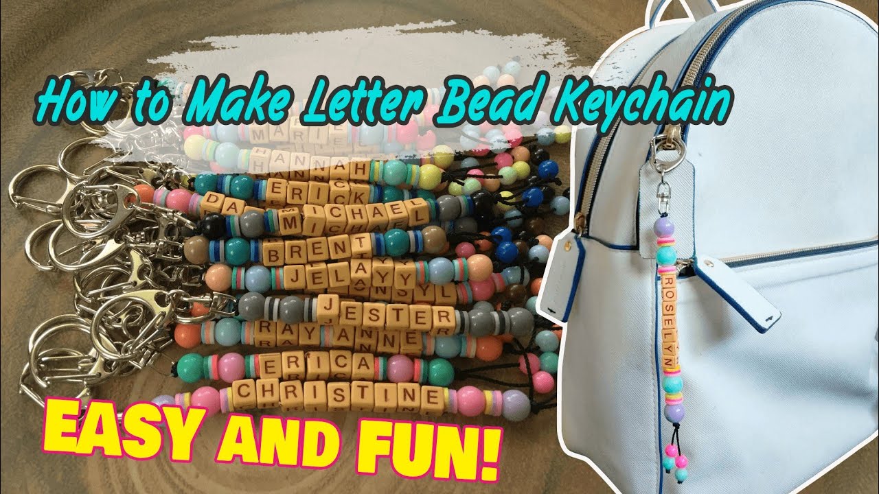 How To Make Letter Bead Keychain, DIY Tutorial, Personalized Name  Keychain