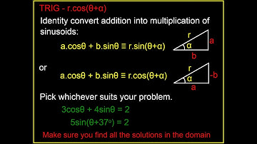 TRIG FORMS - RCOS(X+ALPHA)
