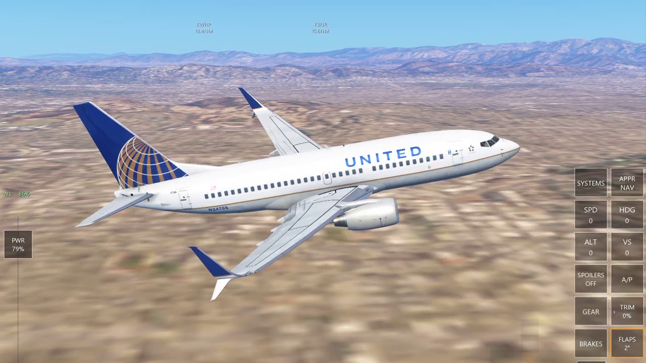 United 737 700 takeoff and final approach - YouTube
