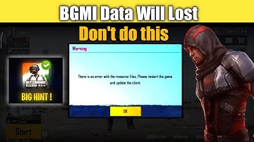 Bgmi Error with the resource files Please Restart the game | Bgmi today problem | ALL DATA LOST