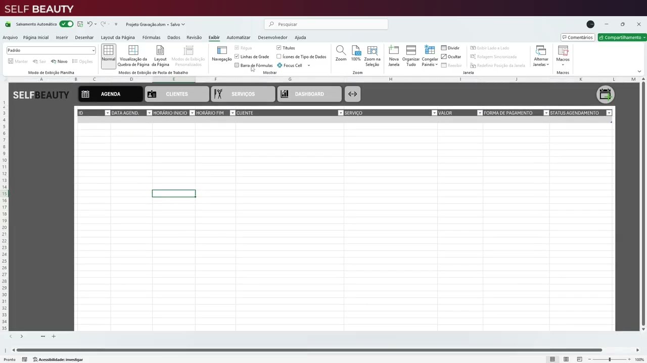 #04 – Como criar um cadastro de clientes de serviços  – Ocultando Ribbon e Barras com VBA