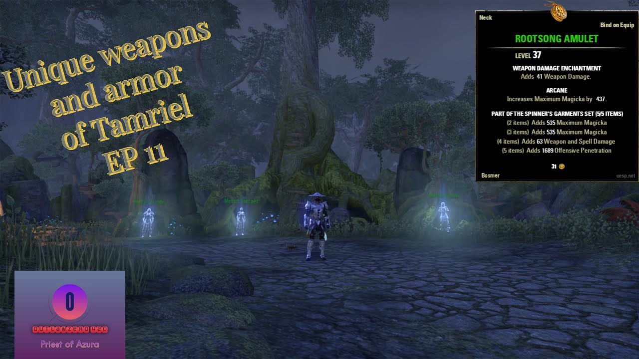 Unique Weapons and Armors of Tamriel EP 11 Rootsong Amulet (Spinner Garments) YouTube