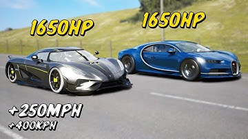 Bugatti Chiron vs Koenigsegg Regera | DRAG & TRACK RACE