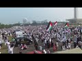 Thousands of protesters march in Indonesia&#39;s capital to show solidarity with Palestinians