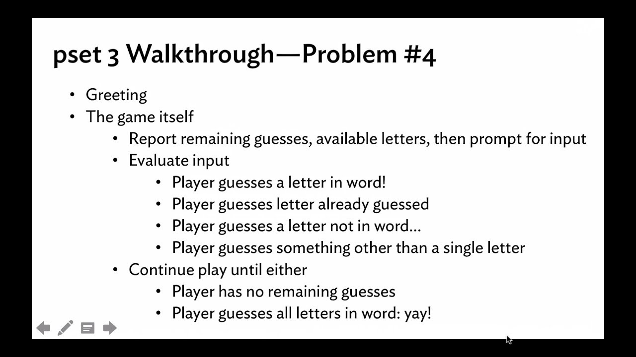 MIT 6.00.1x: Problem Set 3 Walkthrough—Problem 4: Part 1 (Logic) - YouTube