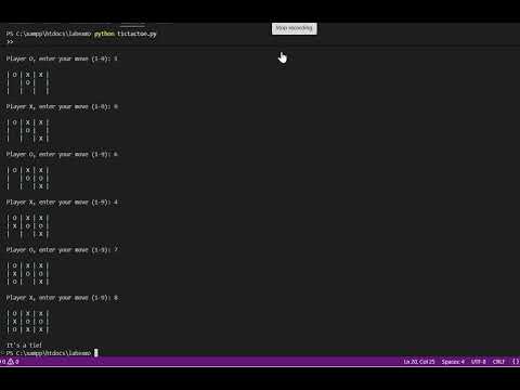 Python Project for Beginners: Tic Tac Toe in VS Code | Step-by-Step Output ❌⭕