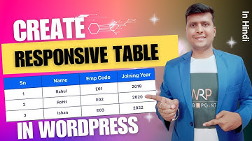 WordPress Table - How To Create Table in WordPress | How To Add Table in WordPress