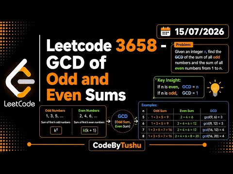 LeetCode 3658 | GCD of Odd and Even Sums | Java Solution | Math | CodeByTushu