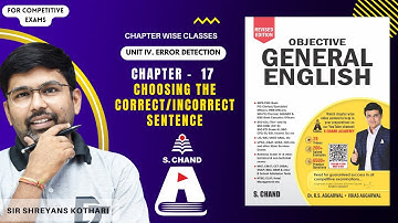 Choosing the Correct/Incorrect Sentence | Objective General English  | S Chand Academy