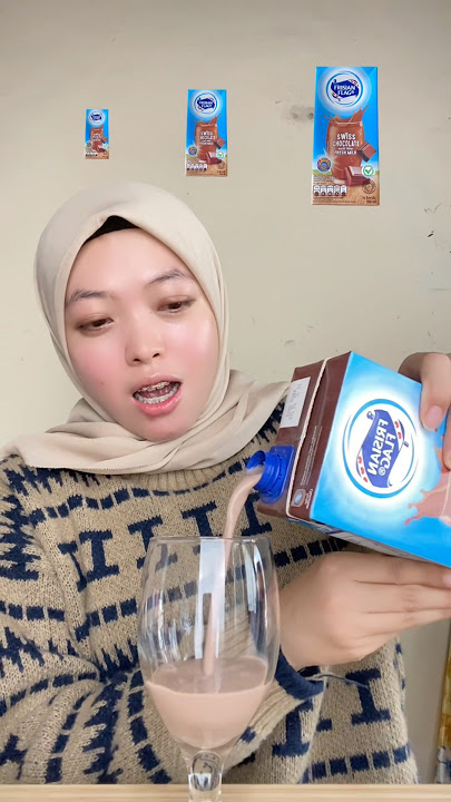Minum susu coklat frisian flag kecil sedang besar mix blender semua dilan part 2