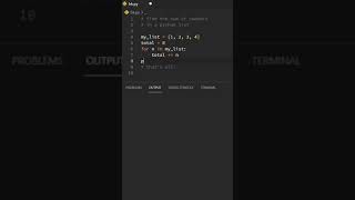 Finding the Sum of numbers in a Python list #shorts