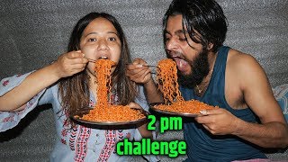 spicy noodles challenge/who lost? and accept dare/Himesh & Megha kc