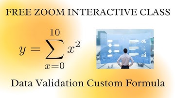Data Validation Custom Formula Excel