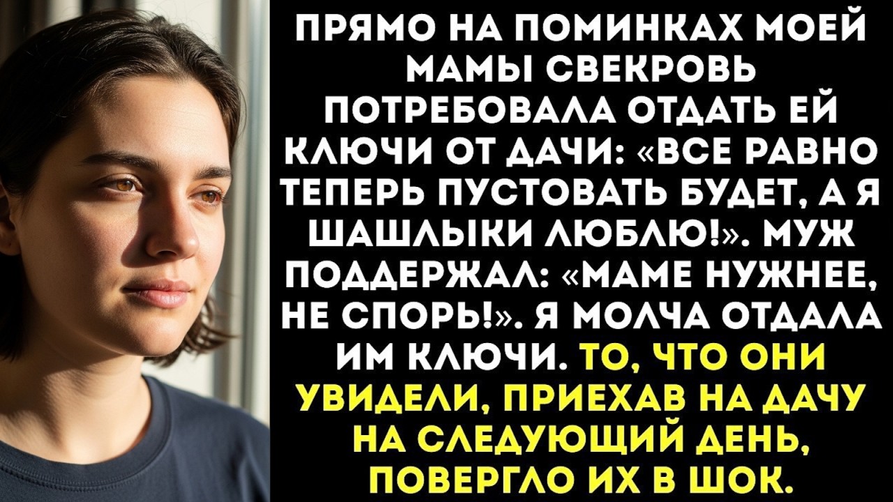 В день похорон моей мамы свекровь потребовала ключи от ее дачи: «Теперь я тут хозяйка!»
