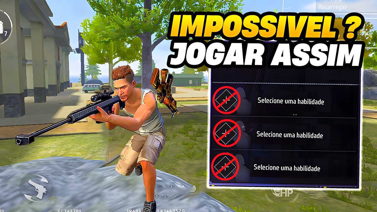 JOGUEI SEM HABILIDADES NO FREE FIRE 🤡 É QUASE IMPOSSÍVEL DE VENCER