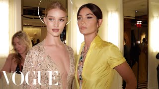 Supermodel-BFFs Lily Aldridge and Rosie Huntington-Whiteley Get Ready for the Met Gala | Vogue