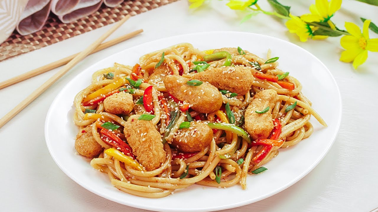 Mongolian Chicken Noodles Recipe By SooperChef