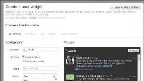 Create and Embed a Twitter Widget in Your Blackboard Course