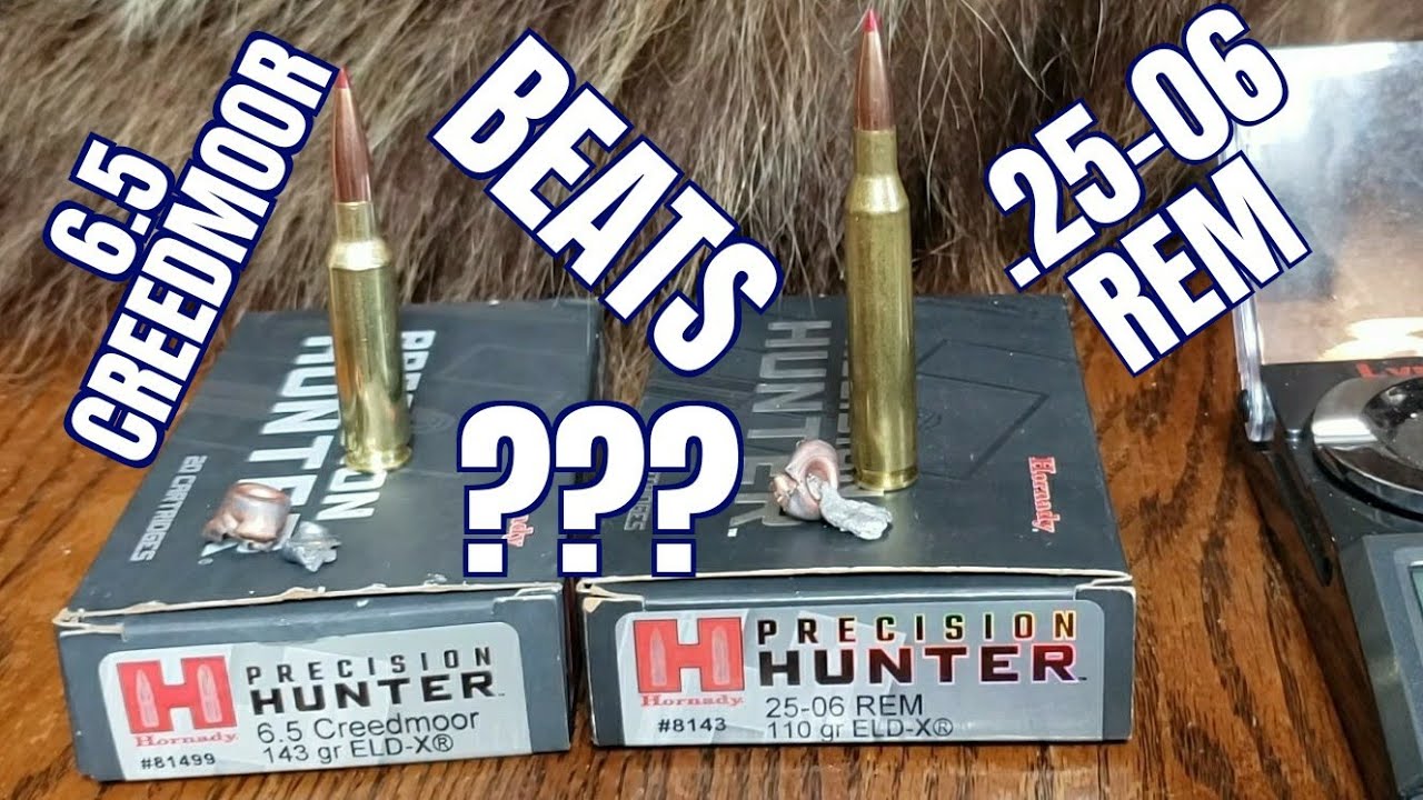 6.5, creedmoor, verses, vs., .25-06, rem, Remington, hornady, ELD-X, precis...