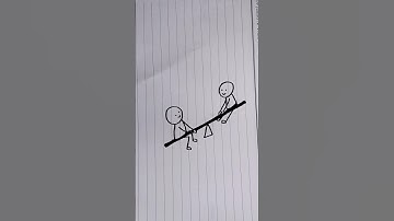 Stickmen playing seesaw  | Nostalgic drawing #youtubeshorts #shortvideo #shortsfeed #shorts