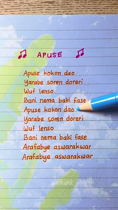 Apuse #lirik #lagudaerah #apuse #liriklaguapuse