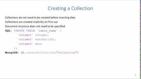 NoSQL: Creating Collections in MongoDB