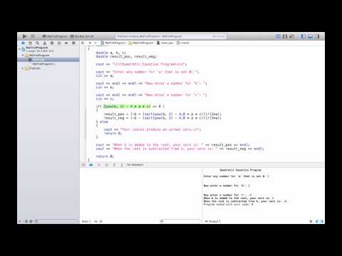 Mac C++ Programming #11 - Improved Quadratic Equation
