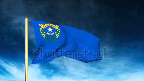 nevada flag slider style. Waving in the win with cloud background animation Stock video by