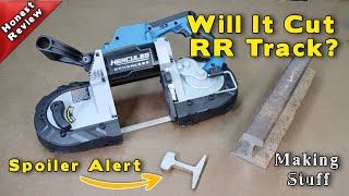 Harbor Freight Band Saw Review  Hercules 20V Cordless Deep Cut  Will It Cut RR Track?