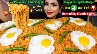 Eating 25 Packets Spicy Maggi Noodles Eating Challenge Indian Street Food ASMR Eating Mukbang Video