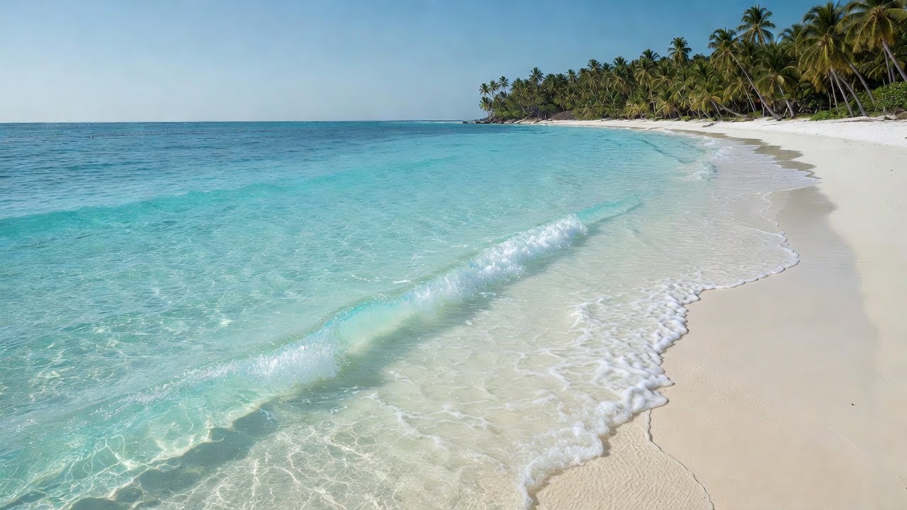 🌅 Relaxing Tropical Sunset Beach | 4K Ocean Waves & Peaceful Ambient Scenery 🌴🌊