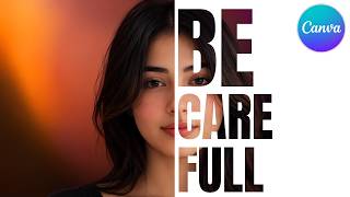 How to Create a Half Face Text Portrait Effect in Canva | Easy Typography Tutorial