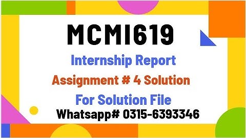 MCMI619 internship report solution assignment 4 2024 mcmi619 #mcmi619 #vu