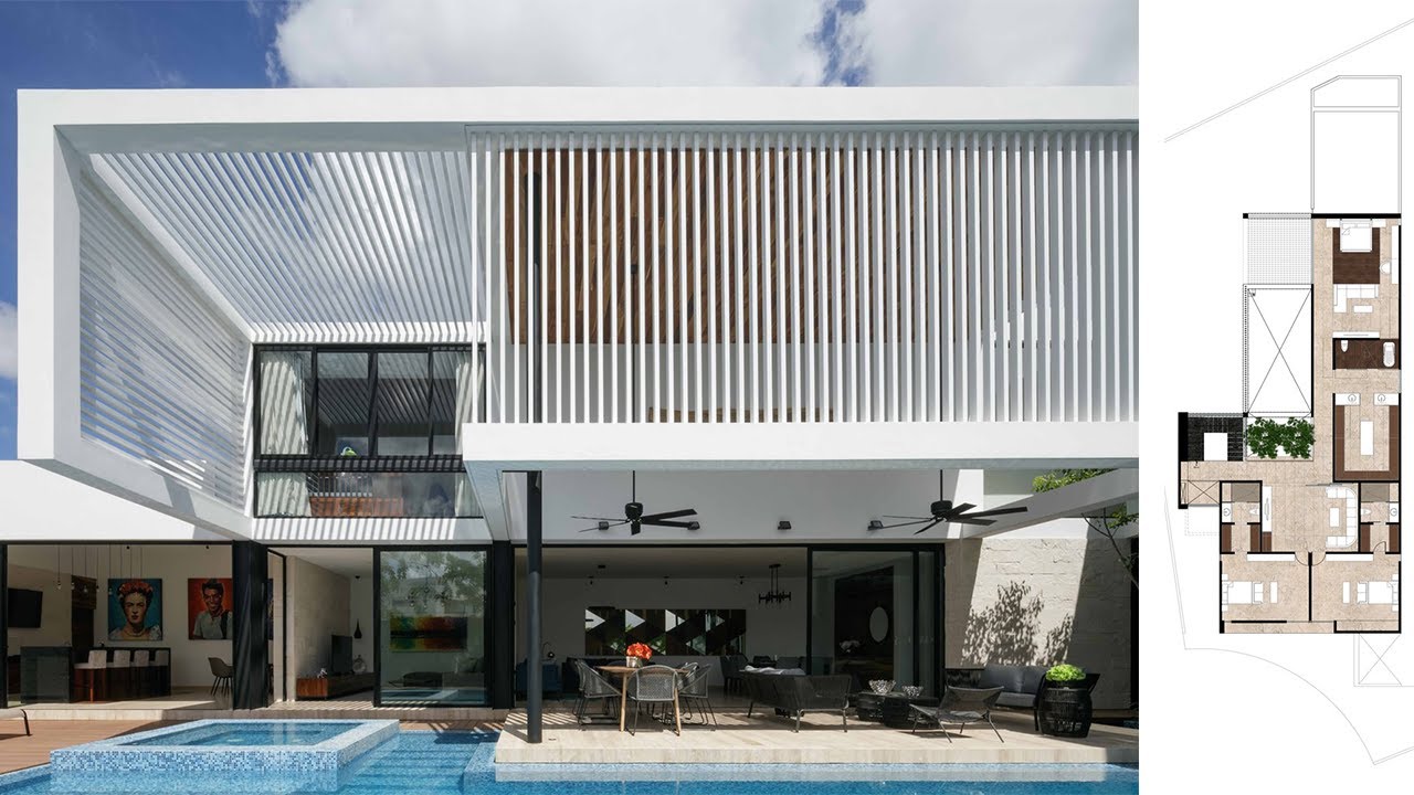 2 storey modern house design swimming pool | Area : 600 m² - YouTube