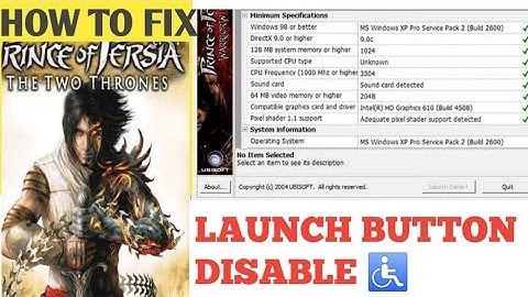 How to fix launch button disable or not working in prince of persia game in2021 #popgamelaunchbutton