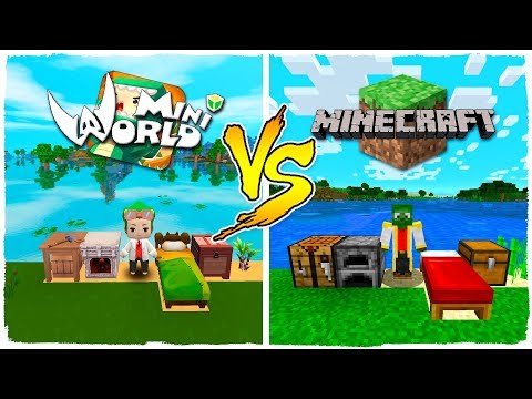 Mini World Vs Minecraft En El Mundo De Los Almendruquis - roblox la copia de super mario fortnite y minecraft que