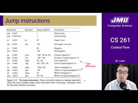 JMU CS261 13 Assembly Control Flow Part 03 - Jump Instructions - YouTube